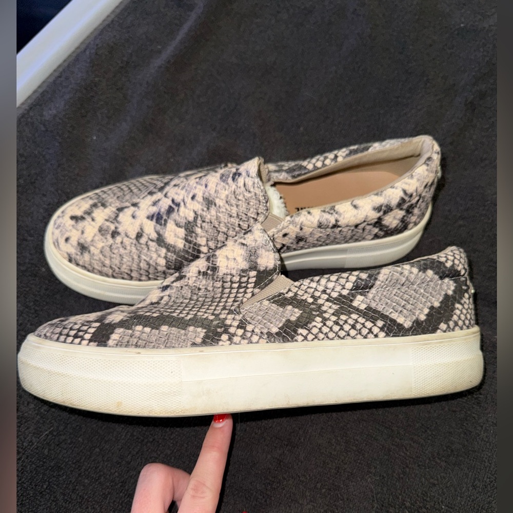 Snake Print Slip-On Sneakers